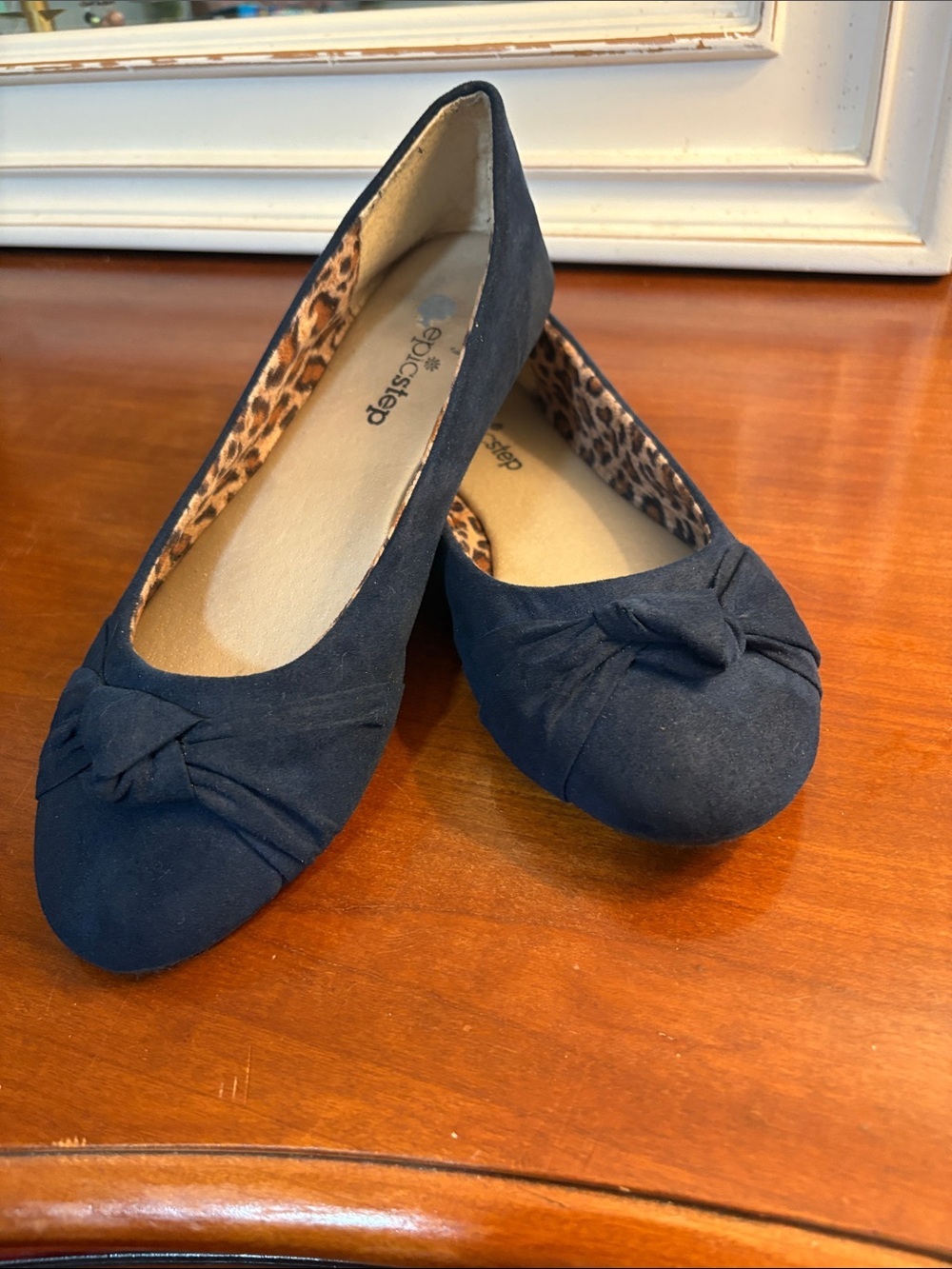 Navy Knot-Accent Ballet Flats for Women by Epicstep 9